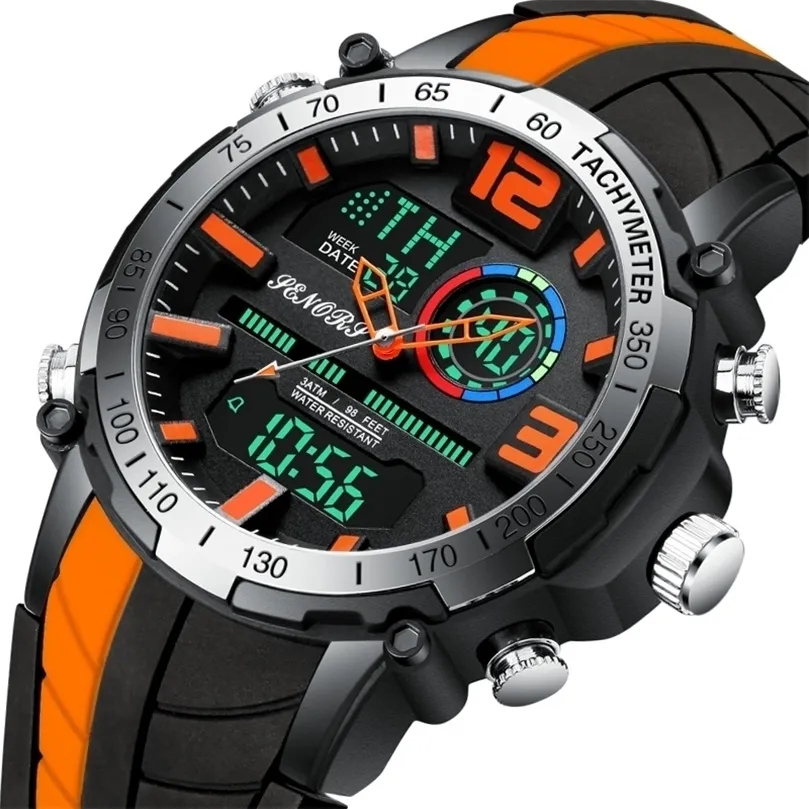 Männer schauen Top -Marke Luxus Mode Dual Display Armbandwatch Analog Digital Sports Waterfisches Uhr Relogio Maskulino 220705