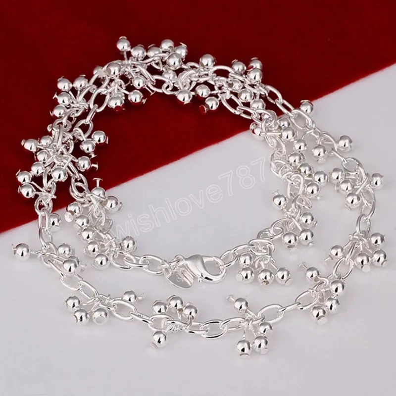 Braccialetti con perline in argento sterling 925 per donna, moda, accessori da sposa, set di gioielli, regali di Natale