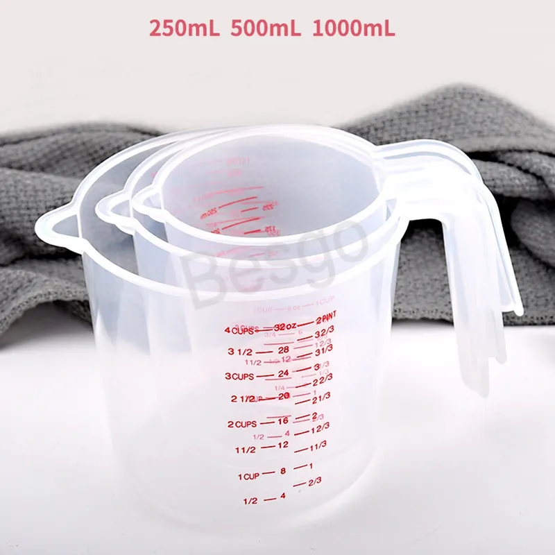 Utensili da cucina Misurino in plastica Tazza graduata trasparente ad alta capacità Cottura Latte in polvere Crema Misura Forniture Tazze BH6934 WLY