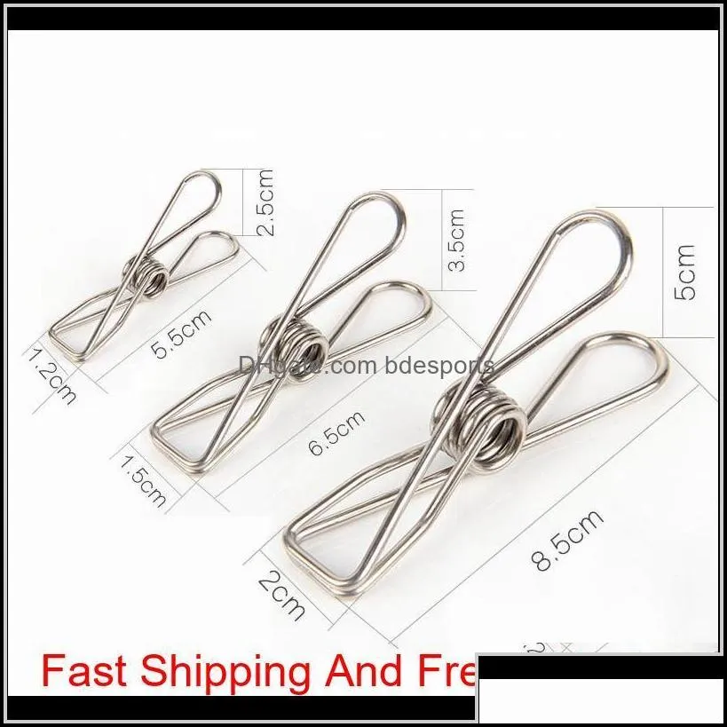 Spring Clothes Clips Stainless Steel Pegs For Socks Pos Hang Rack Parts Practical Portable Holder Acce Qylrqd Toys2010 Drop Delivery 2021 Ha