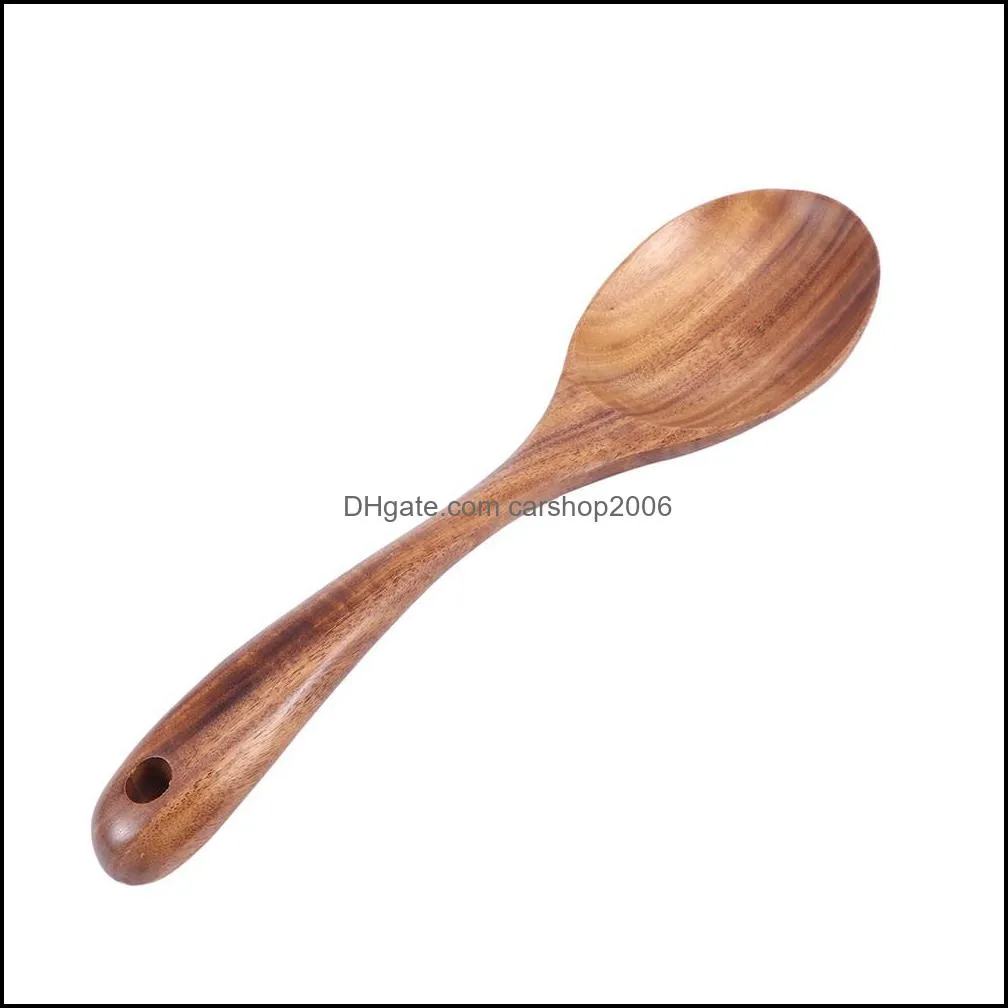 Large Wooden Spoon Big Salad Serving Spoon Fork Natural Wood Tablespoon Long Handled Cooking Kitchen Wooden Utensils