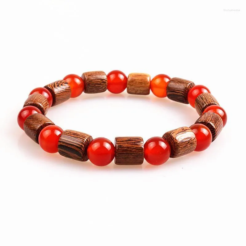 Beaded Strands Brown Wood Bead 8mm Stone Armband Trum22