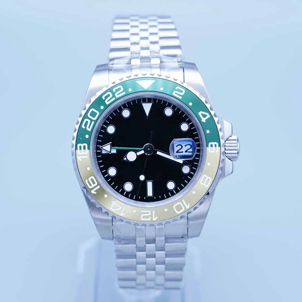 Automatyczne zegarek Super 3866 Ruch GMT Ceramiczny Sapphire Master Jubilee Bransoletka Bransoletka Zegarki męskie x0lxf