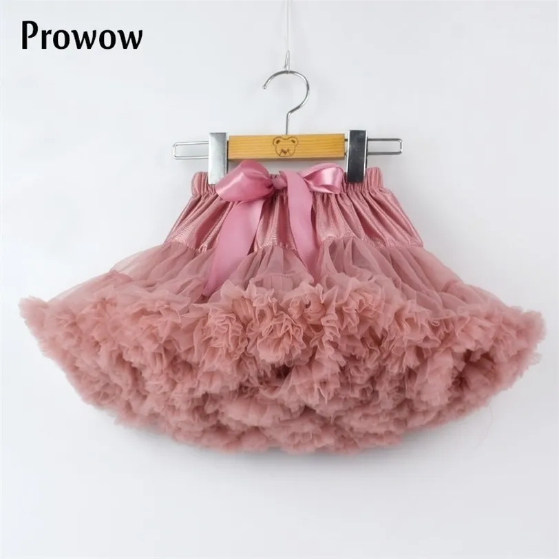 Mädchen Tutu Röcke Solide Flauschigen Tüll Prinzessin Ballkleid Pettiskirt Kinder Ballett Party Leistung für Kinder W-PP001 220326