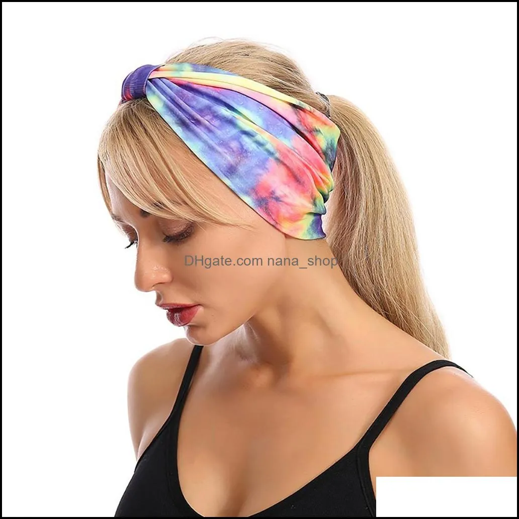 Elastic Cross-printing Bouquet Headband Sport Headwear Hair Accessory For Men Women opaska do wlosow