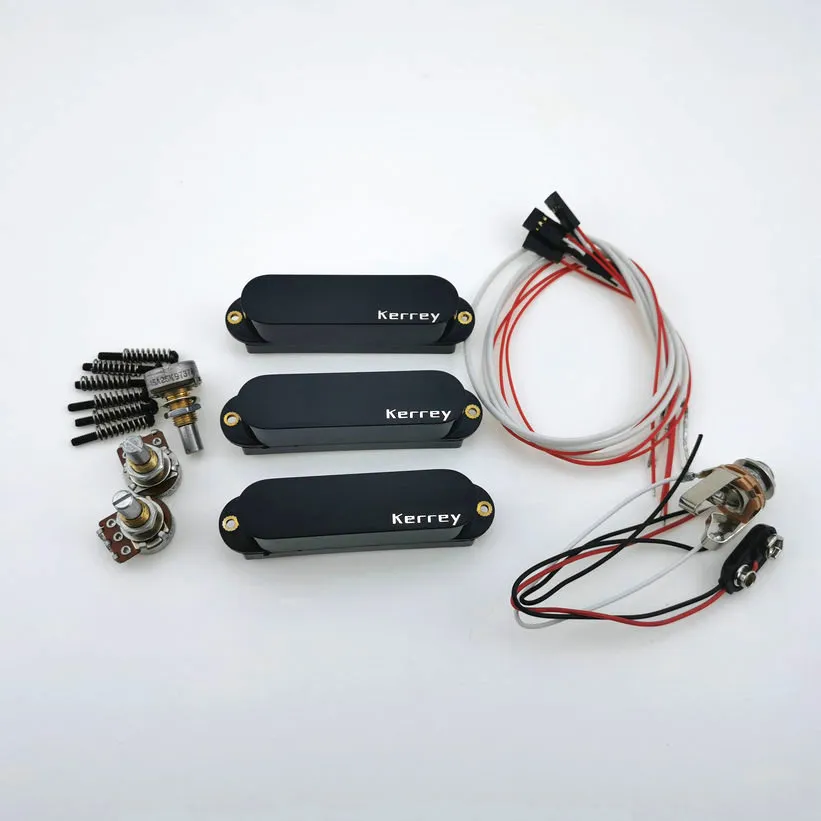 Guitare active à simple bobinage Kerrey-Pickups alimentés par batterie 9V avec accessoires de potentiomètre