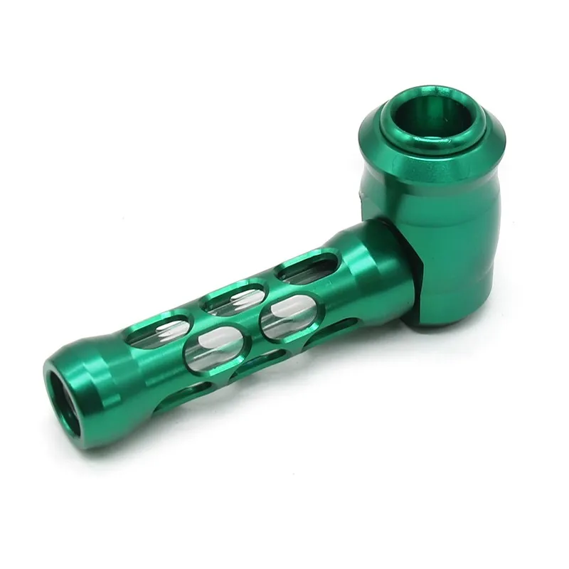 Hollow Prometheus Lega di alluminio Pipa per tabacco Cera per pipa secca Porta erbe con tubo di vetro Accessori per fumo di sigarette in metallo