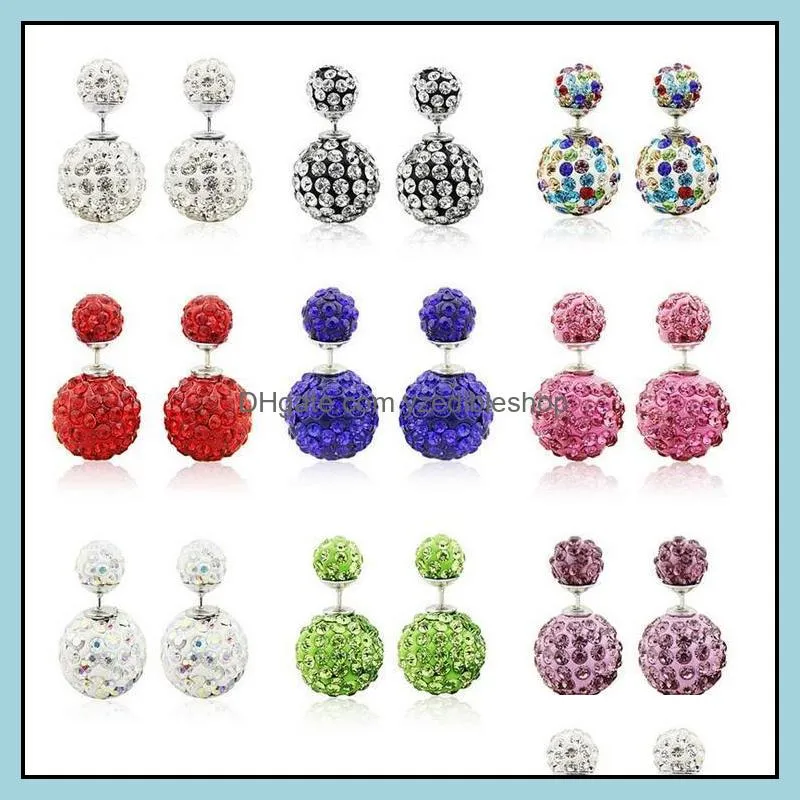 Stud Earrings sieraden topklasse sier earring mode shambhala dubbele bal voor vrouwen meisje groothandel 0264wh drop levering 2021 nusm