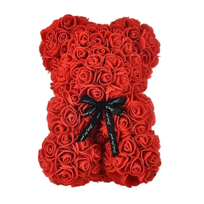 Decorative Flowers & Wreaths Inch Rose Bear Teddy Gift For Valentines Day Anniversary Birthdays & Bridal Showers Fully AssembledDecorati