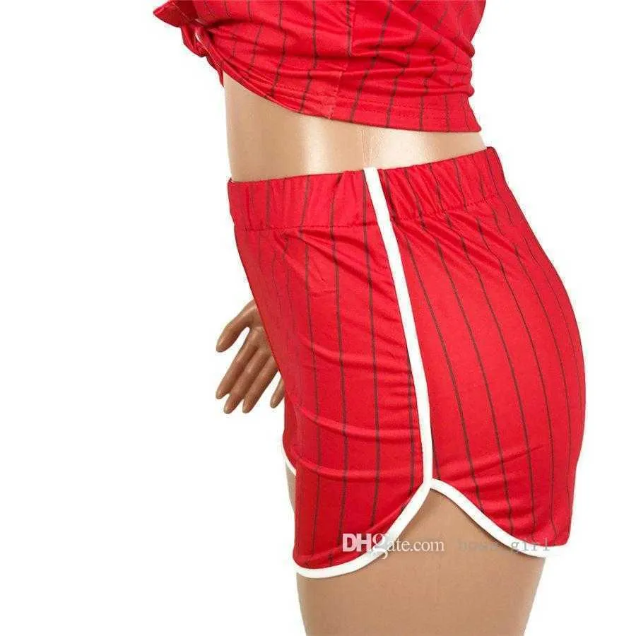 Women Casual Tracksuits Matching Sets Plus Size Summer Clothes Letter Striped Top And Biker Shorts Fashion Two Pieces Sweat Suit