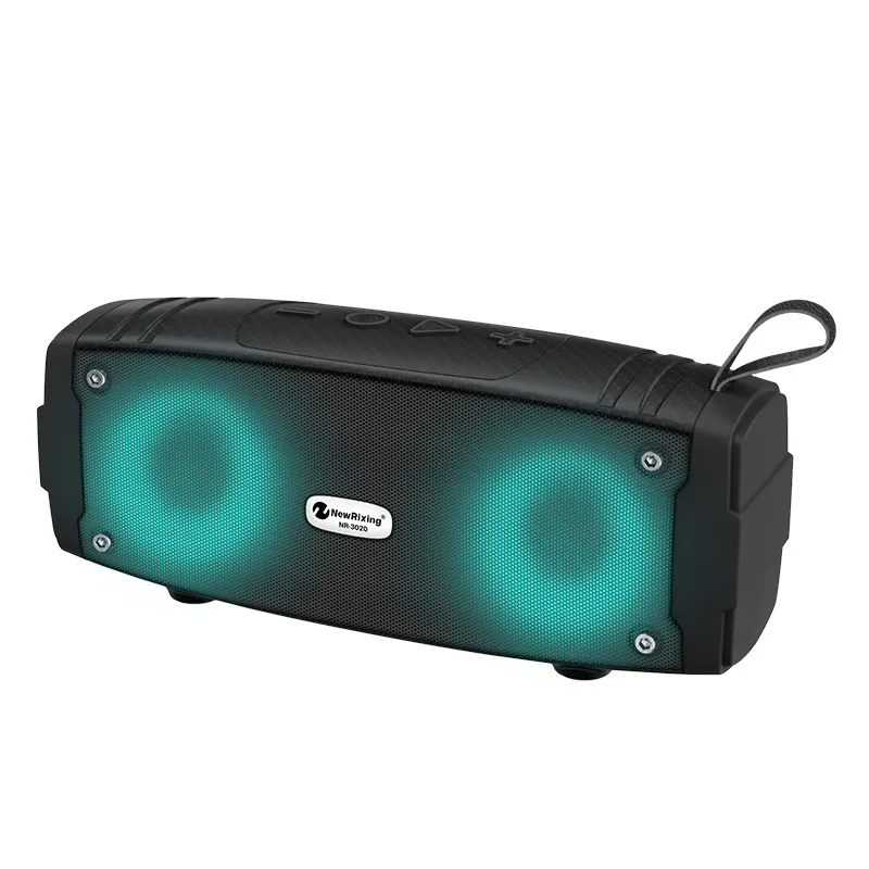 2023 Bluetooth 스피커 펄스 LED LIGHT BOOMBOX 5.0 EDR 듀얼 우퍼 라디오 FM 3D 스테레오 휴대용 후크 핸들 BT 라우드 스피커 NR3020L