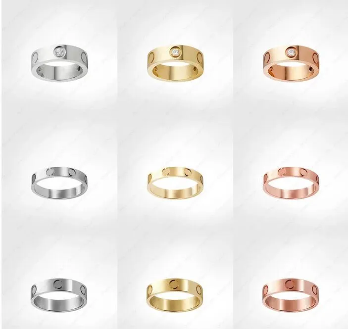 Kärlek Skruvring herr Band Ringar 3 Diamon designer lyxsmycken kvinnor Titanstål Legering Guldpläterad Hantverk Guld Silver Rose Blekna aldrig Inte allergisk