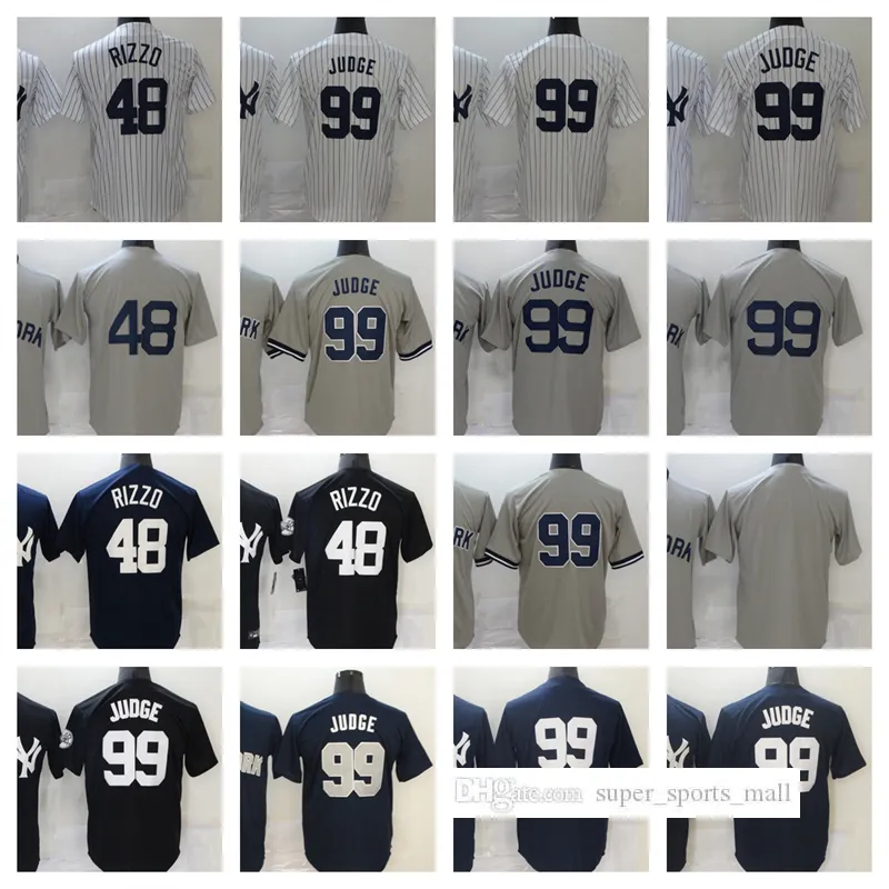 99 Aaron Judge Baseball-Trikot 48 Anthony Rizzo Blank 2022 genähte Trikots Herren Damen Jugend Größe S--XXXL