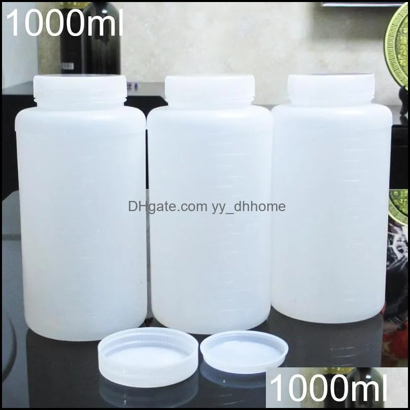 1000ml Plastic Storage Bottle Empty Cosmetic Containers Refillable Shampoo Soap Lotion Makeup Liquid Dispenser Bottles & Jars