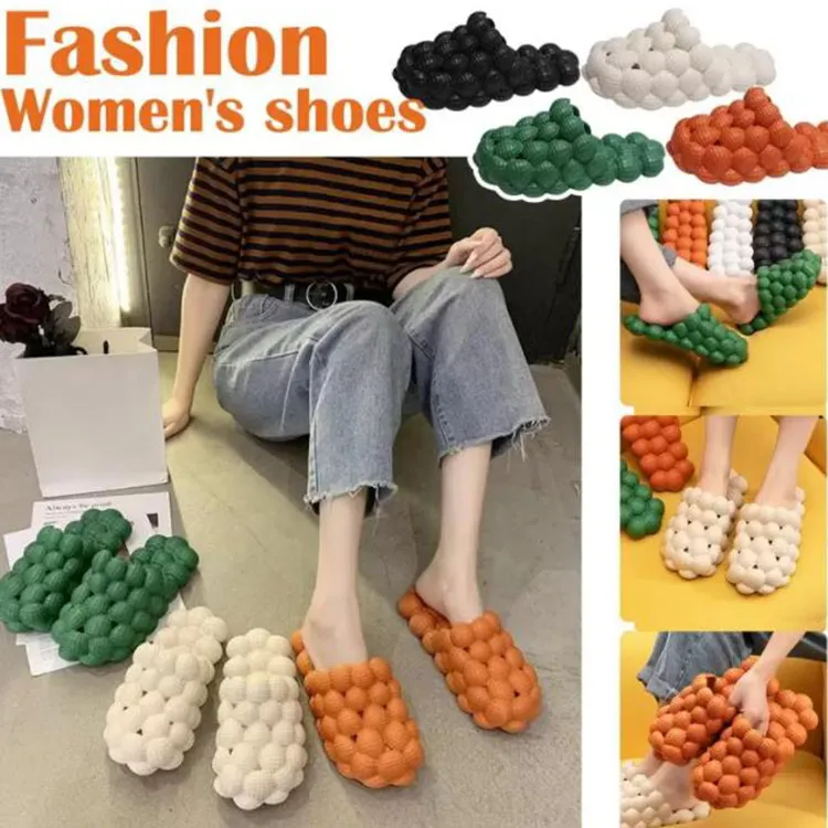 Hot Summer Femmes Chaussures de maison Pantoufles Nouvelle Personnalité Bulle Mode Pantoufles Maisons Massage Bas Sandales Pour Femmes 2021 Hommes Diapositives en gros