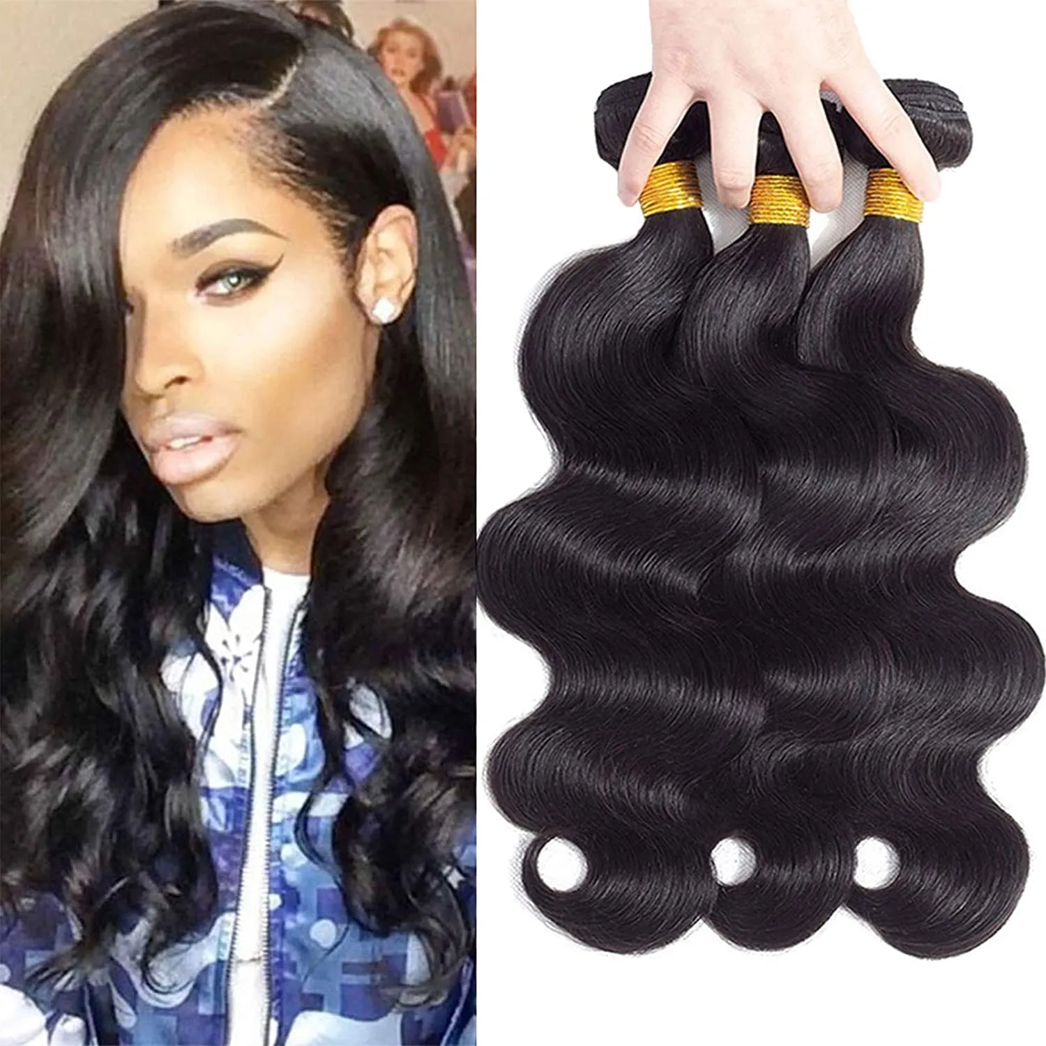 Brazilian Hair Extensions Body Wave Natural Color 3pcs/lot Mix length Peruvian Malaysian Indian Hair Weaves Weft 10-26inch 9A Strong Wefts