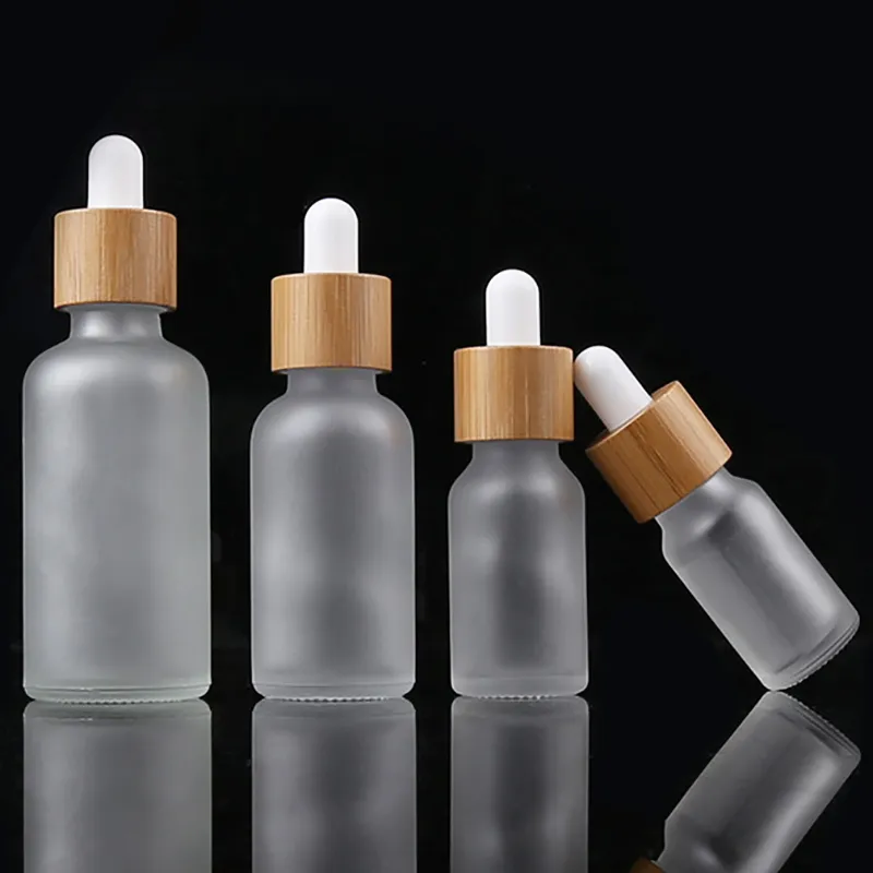 5ML-100ml 빈 프로스트 유리 드롭퍼 에센셜 오일 아로마 테라피 액체 화장품 용 리필 가능한 병 피펫