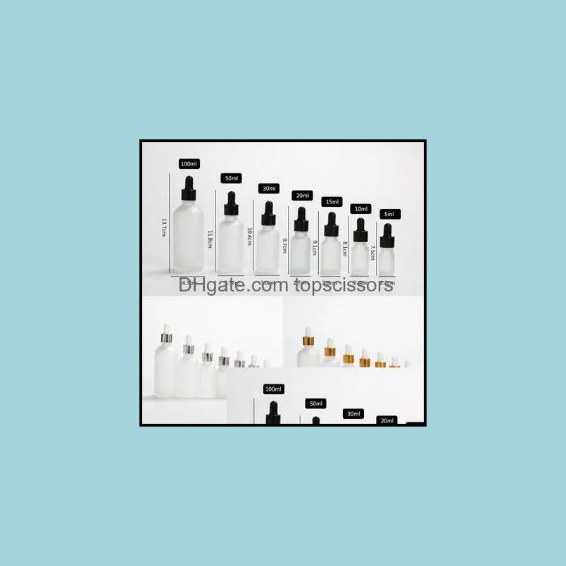 5ml 10ml 15ml 30ml 50ml 100ml Frost Glass Dropper Bottle Empty Cosmetic Packaging Container Vials  Oil Bottles