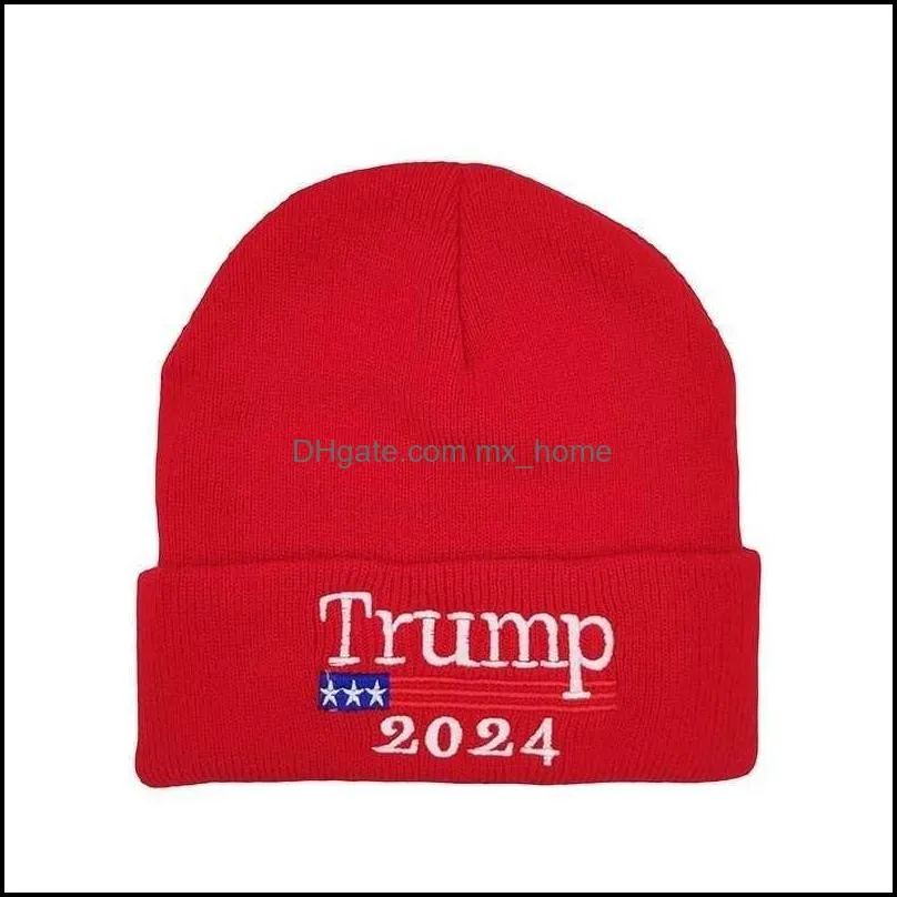 2024 Trump Hat Winter Cuff Beanies Bonnets Toque Presidential Election Spring Knitted Caps Letters Knitting Hats Winter Beanies Skull Cap For Men And Women