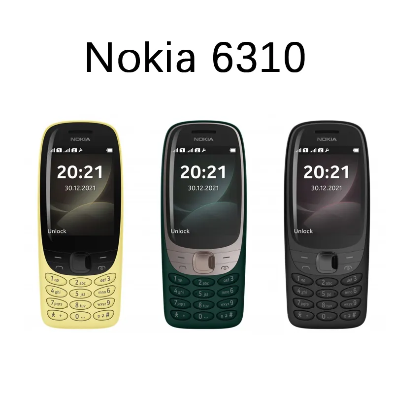 Téléphones portables d'origine remis à neuf Nokia 6310 GSM 2G pour enfants personnes âgées cadeau téléphone portable