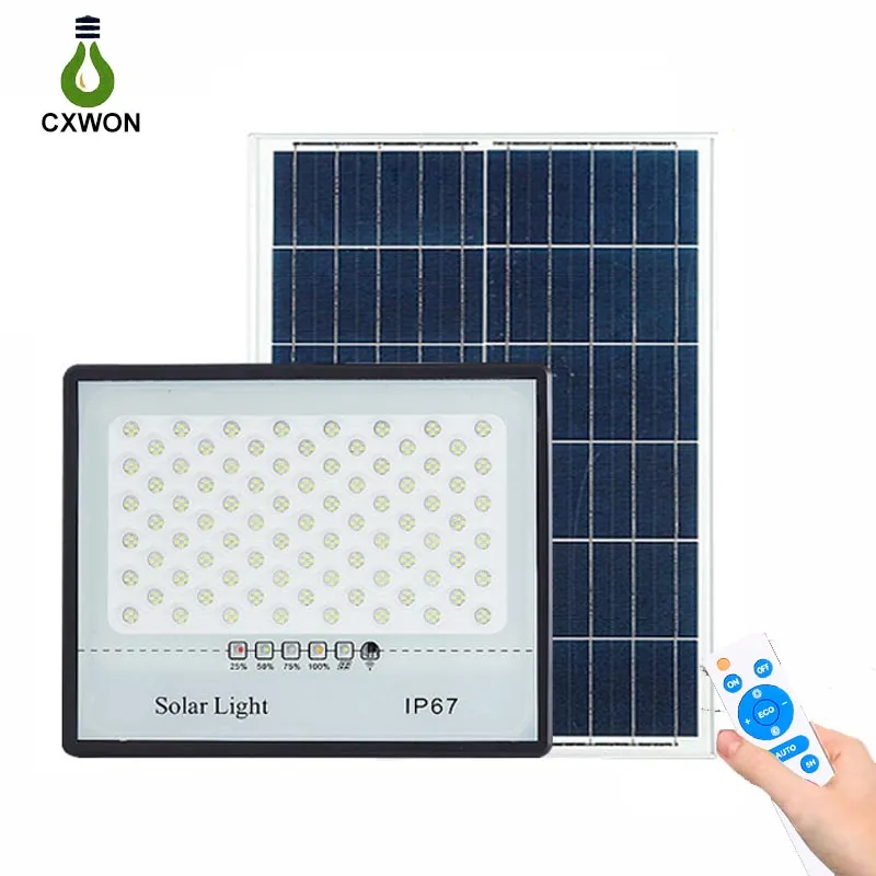 High brightness Solar Flood lights 30W 40W 60W 100W 200W 300W Outdoor Wall Light Waterproof Garden Street Lighting with remote control