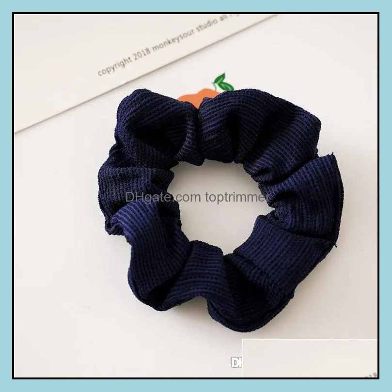 10 Colors Vintage Solid Color Hair Scrunchies Women Accessories Hair Bands Ties Scrunchie Ponytail Holder Rubber Rope Decoration