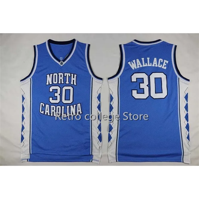 Xflsp 30 Rasheed Wallace North Carolina Tar Heels Basketball Jerseys Mens Stitched Embroidery