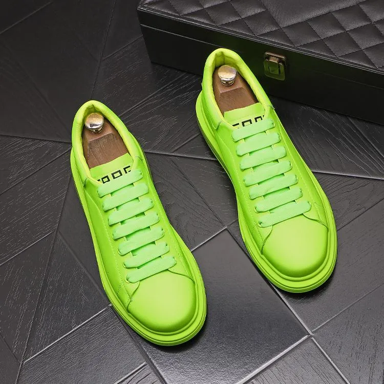 Vestido de novia verde de primera calidad Zapatos de fiesta Moda Cojín de aire Con cordones Transpirable Deportes Conducción Mocasines para caminar Lightning Street Skateboarding Zapatillas de deporte