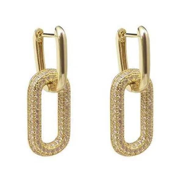 Boucles d'oreilles de cerceau ovale géométrique or Gold