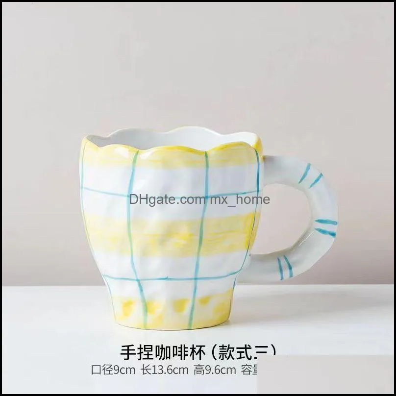 high-value mug home drinking water cup personality creative ceramic coffee cup hand pinch light luxury