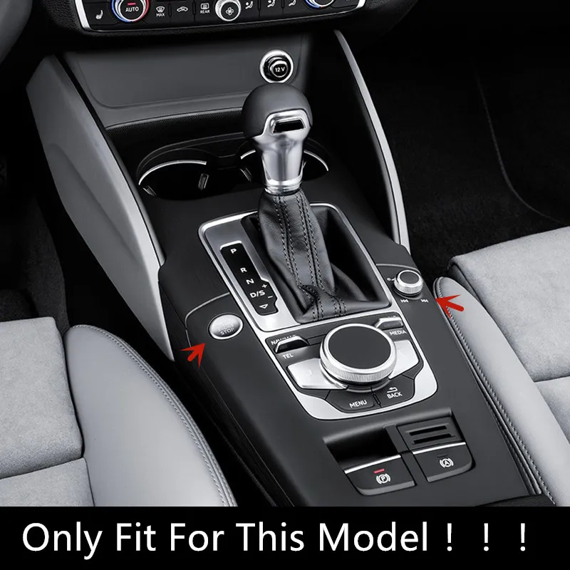 Garniture d'autocollant de décoration de panneau de changement de vitesse de Console centrale de style de voiture pour Audi A3 8V 2014-2018 LHD accessoires de couleur en Fiber de carbone