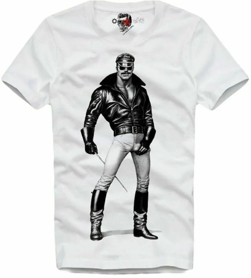 Мужские футболки ФУТБОЛКА GAY COP TOY BOY TOM OF FINLAND LEATHER BOOTS CAP BDSM 5290