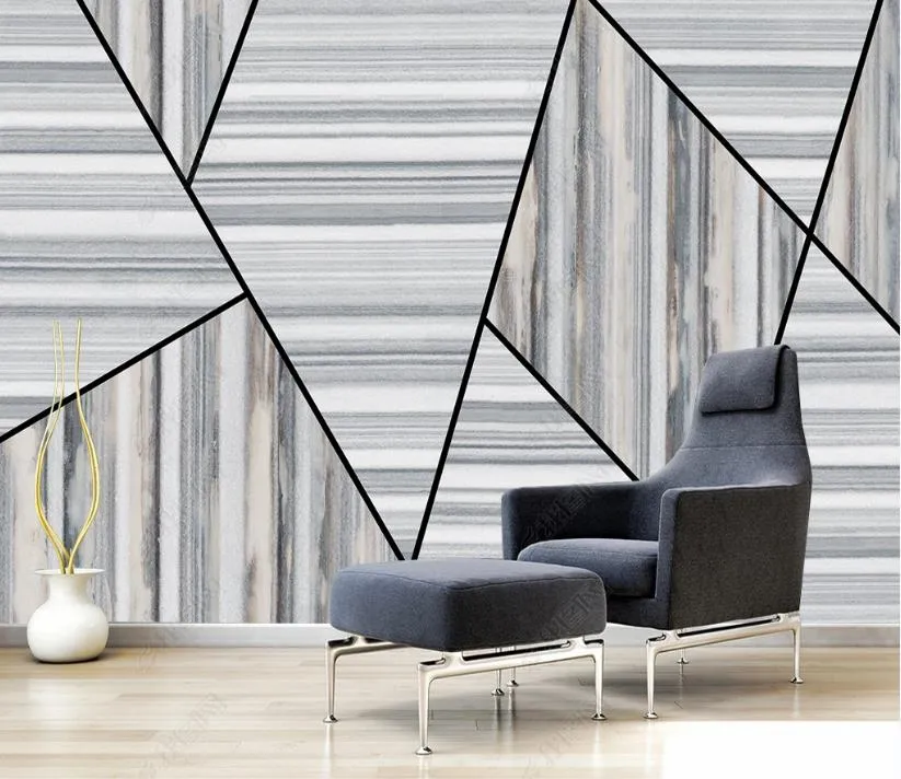 Modern Abstract Marble Texture 3d Striped Wallpaper Mural For Living ...