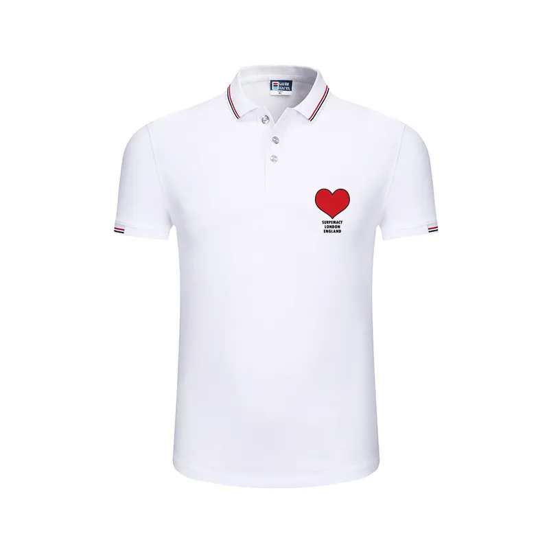 Marca de moda de alta qualidade homens camisa polo de algodão lapela verão manga curta amor t-shirts formato de coração feminino top business casual 2022