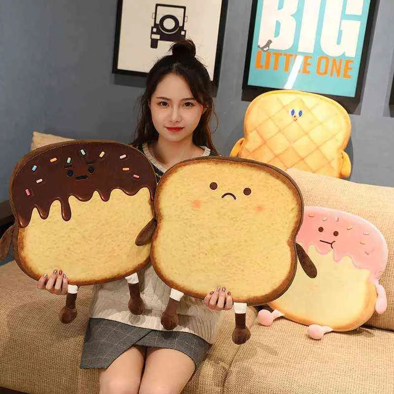 Beautiful Kawaii Bread Toast U Shape Pillow Plush Toy Cute Plush Doll Soft Filled Bread Pillow For ldren Girls Birthday Gifts J220729