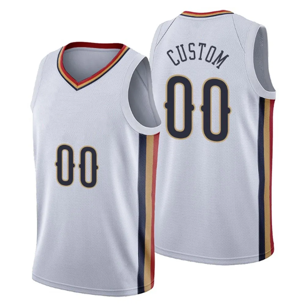 Printed New Orleans Custom DIY Design Basketball Jerseys Customization Team Uniforms Print Personalized any Name Number Mens Women Kids Youth Boys White Jersey
