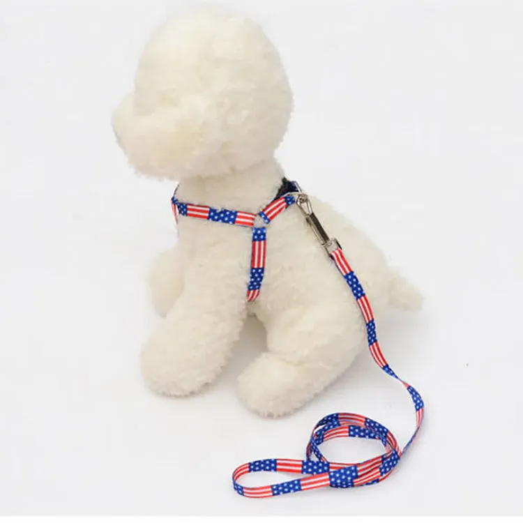 Harnais pour chien, laisses en Nylon imprimé, collier réglable pour animaux de compagnie, chiot, chat, accessoires pour animaux de compagnie, cravate en corde DH844