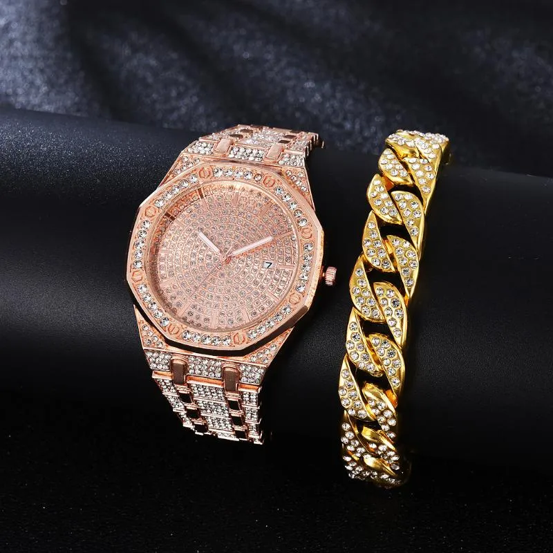 Diamond Watch Mens Top Brand Men Luxury Iced Gold Hip Hop Quartz. 2 598 DHgate