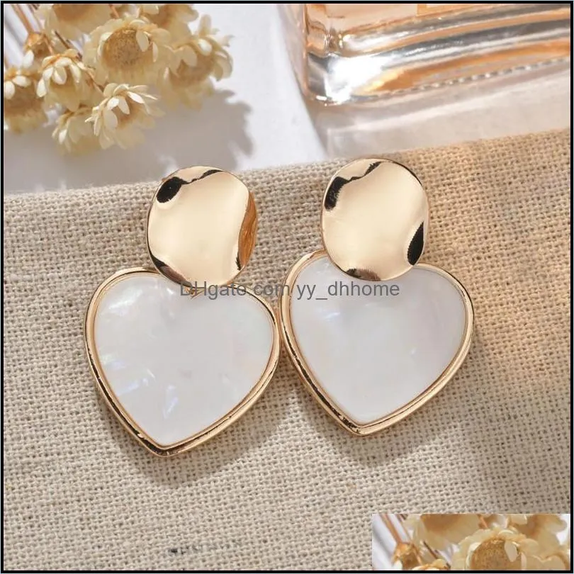 Fashion Irregular Acrylic Earring For Women 2019 New Vintage Gold Round Heart Geometric Resin Dangle Earring Statement Jewelry