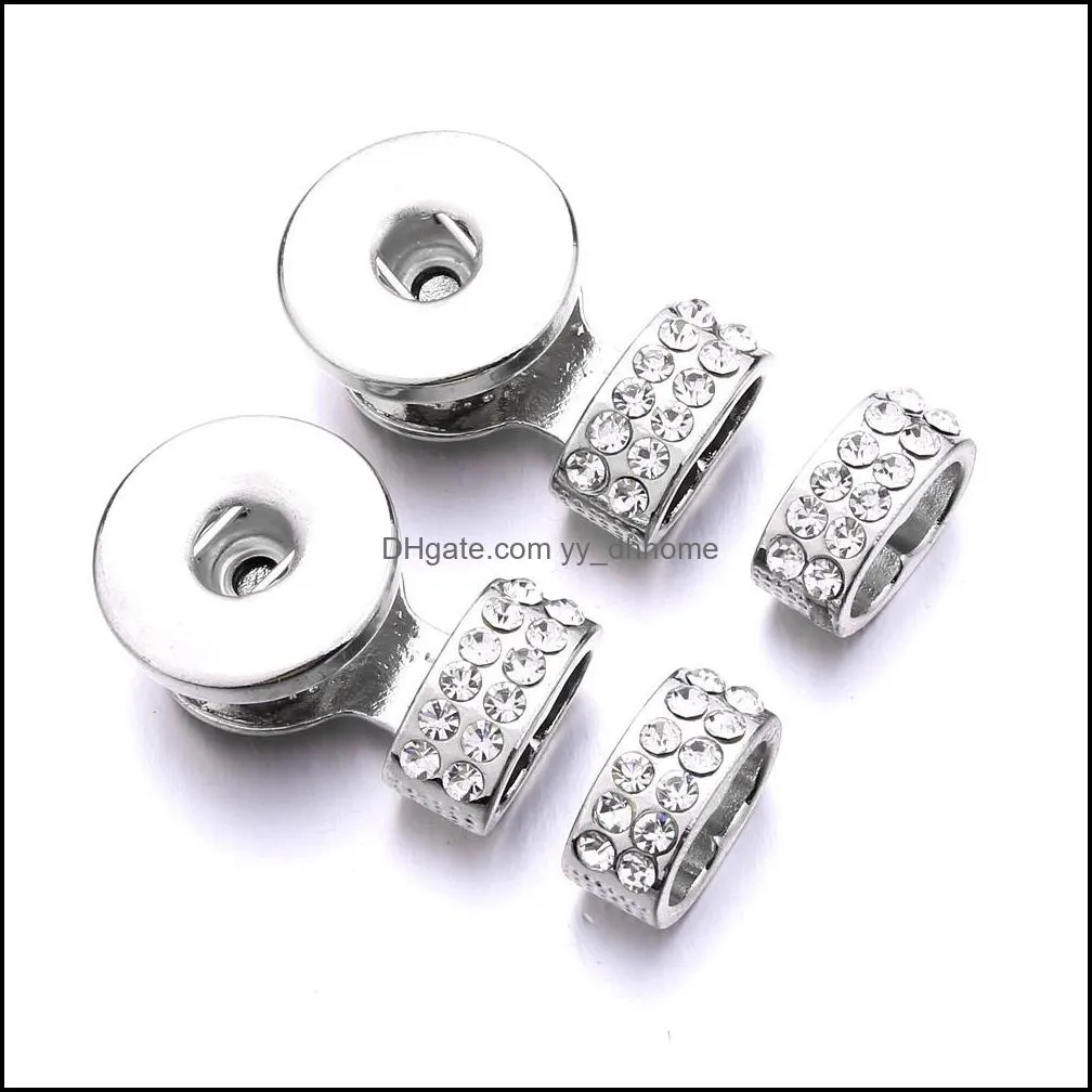 silver Metal 18MM Ginger Snap Button Base Connectors for DIY Snaps Leather Bracelet Jewelry making accessorie