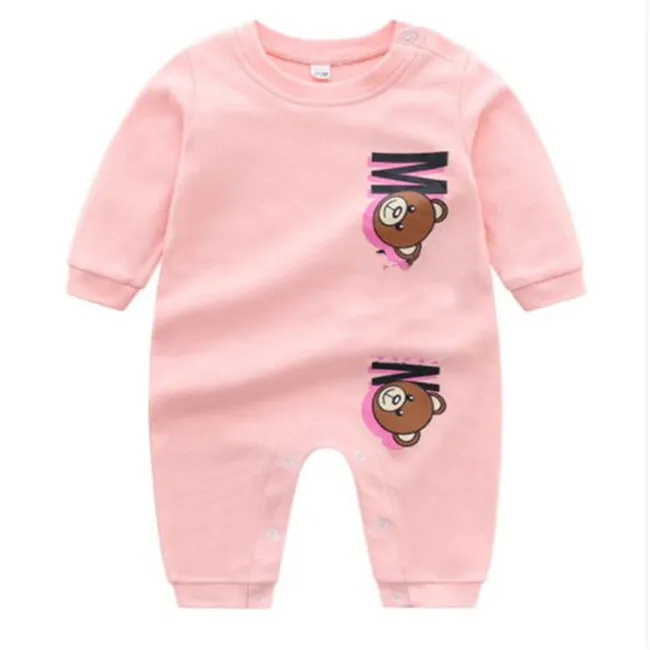 Novo estilo macacão de bebê recém-nascido de algodão infantil meninos meninas conjunto de roupas de luxo letras manga longa macacões fofos roupas de bebê para crianças