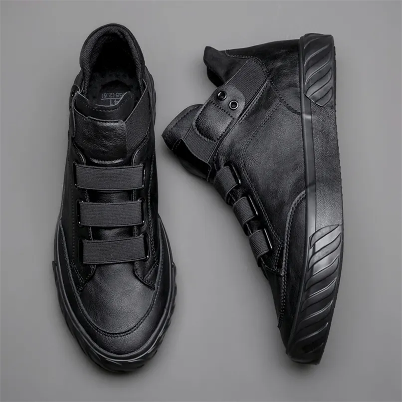 s Leather Korean Trend Comfortable Loafer Shoes British Fashion High Top Men 588 g 220708