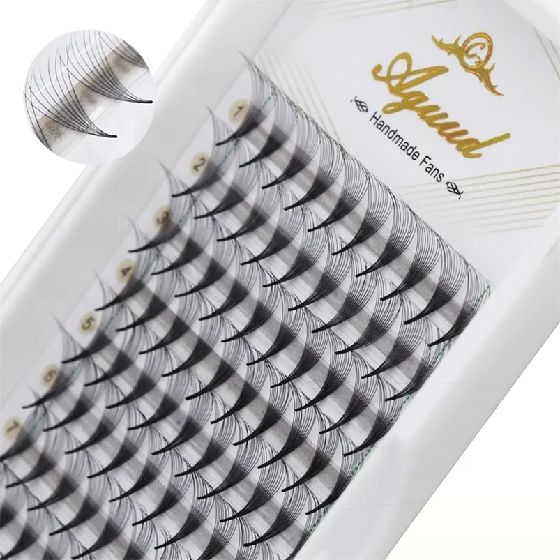 Aguud Slim N Base Eyelash Extension 5d 6d 8d 10d 12d 14d Thin Pointy Stem Lash Premade Volume Fans 220613