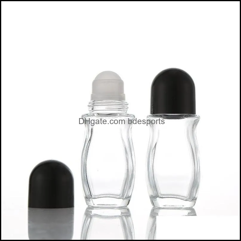 Packing Bottles Office School Business Industrial 30Ml 1Oz 50Ml Clear Glass Roll On Bottle Essential Oil Per Travel Dispenser Big Roller B