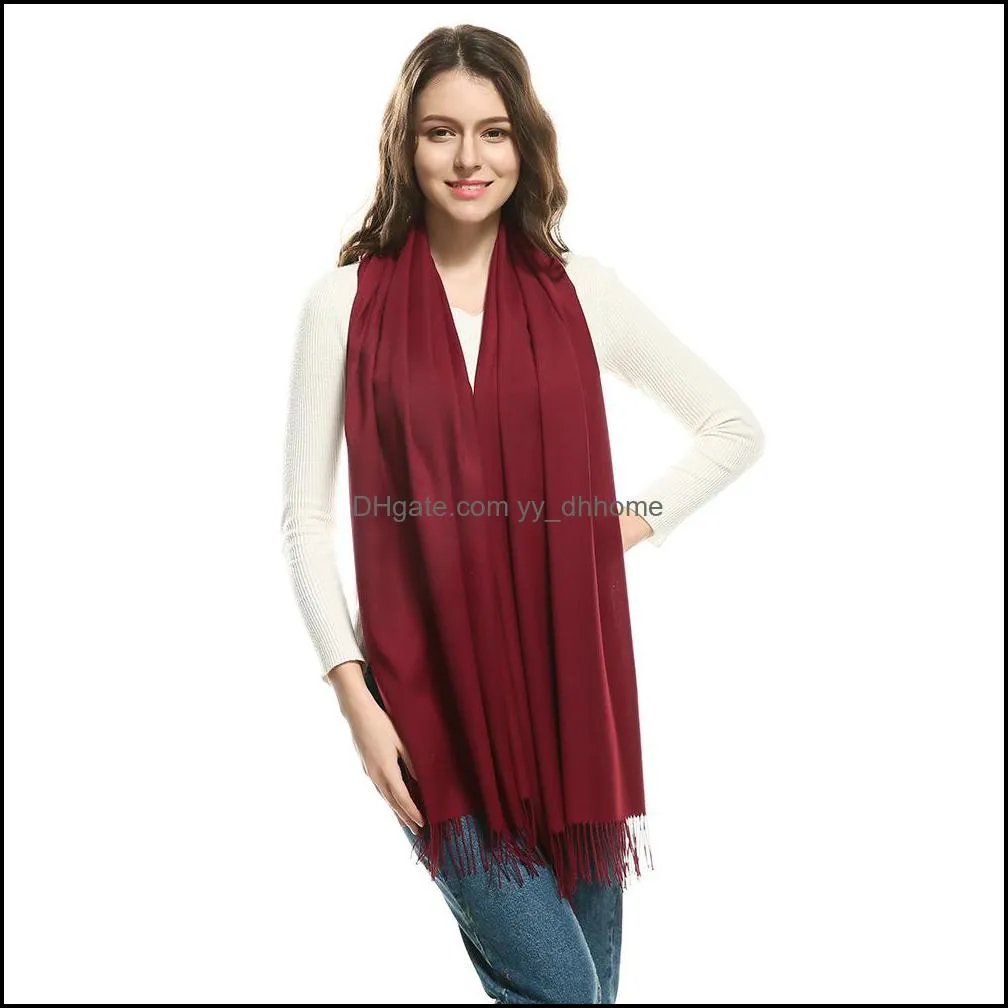 new autumn winter warm scarf men women cashmere fashion tassel shawl scarves solid color thermal unisex scarves vtky2138