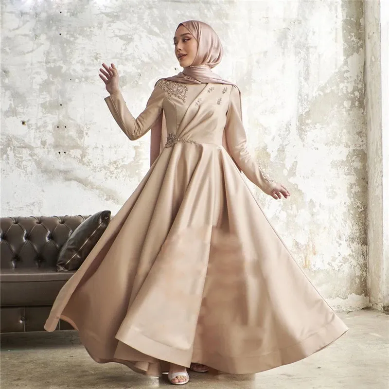 ABaya Women Satin Long Dress Hijab Muslim Robe Elegant Kaftan Evening Party  Gown | eBay