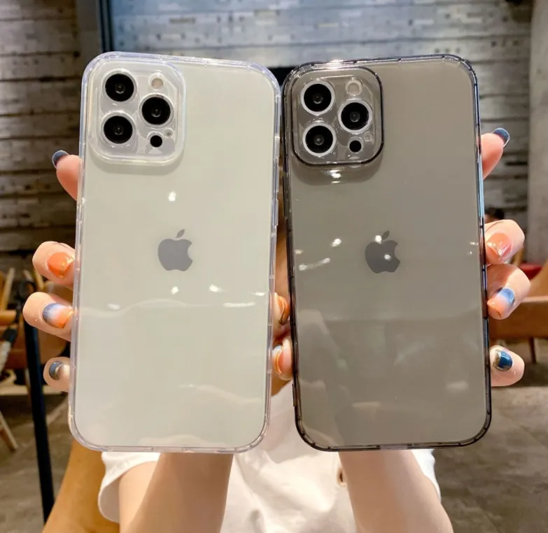 حالات الهاتف الخليوي الواضحة لـ iPhone 13 11 12 Pro X XR XS Max 7 6 6S 8 Plus Froofcroof Luxury Silicone Silicone Tpu Soft