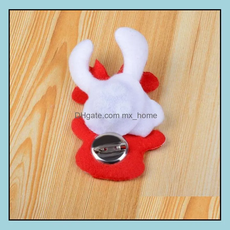 christmas gift led glowing santa snowman deer bear glow flashing cartoon brooch badge toy christmas luminous decoration paf11827