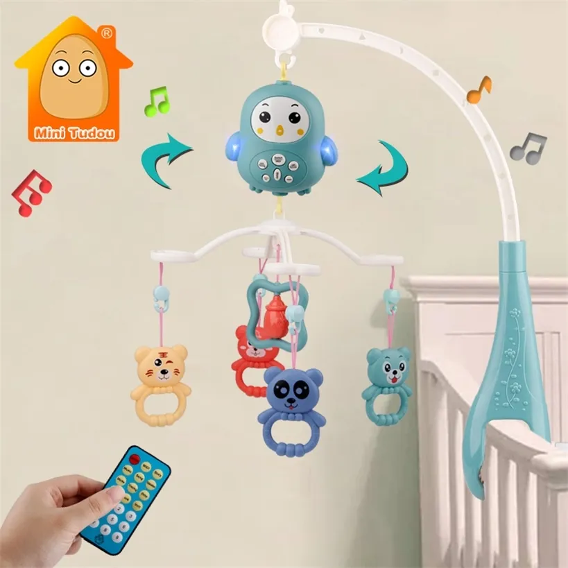 Baby Crib Mobiles Rattles Music Educational Toys Bed Bell Carousel For Cots Spädbarn Toy 0-12 månader Borns 220428