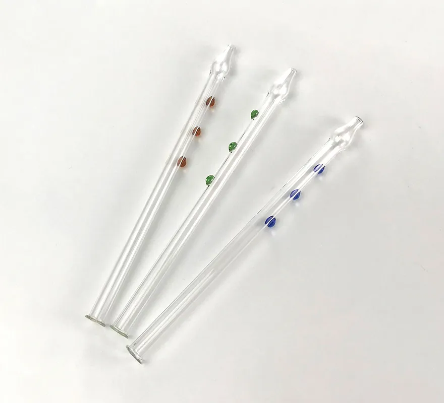 Wholesale Clear Nector Collector Glass Hand Straw Hookahs Glass Smoking Accessories Small 20cm 25g Diameter Straw Oil Rigs NC19